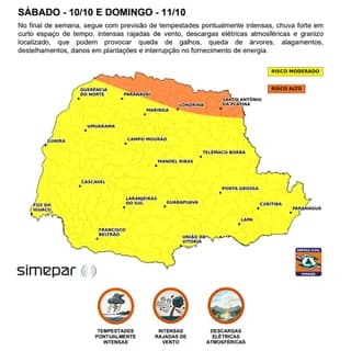 Chuvas Intensas Atingem o Paraná e Alerta de Tempestades Persiste para o Fim de Semana